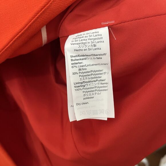 J.CREW NWT Parke Blazer Women’s Size 2 Brilliant Sunset Red Linen Blend Workwear - Picture 10 of 13